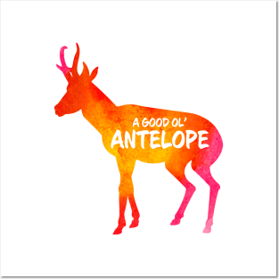 Antelope Critter - Watercolor background Posters and Art